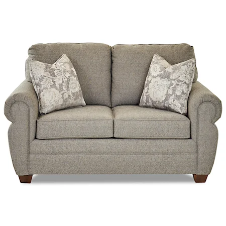 Transitional Rolled Arm Loveseat